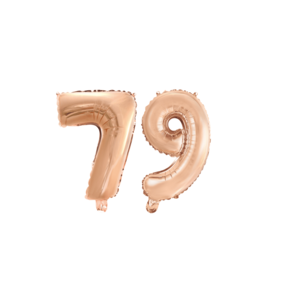 Folieballon 79 jaar Rosé Goud 41cm