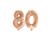 Folieballon 80 jaar Rosé Goud 41cm