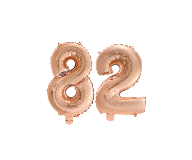 Folieballon 82 jaar Rosé Goud 41cm