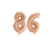 Folieballon 86 jaar Rosé Goud 41cm
