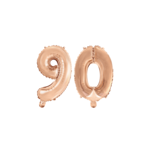 Folieballon 90 jaar Rosé Goud 41cm