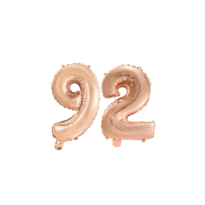 Folieballon 92 jaar Rosé Goud 41cm