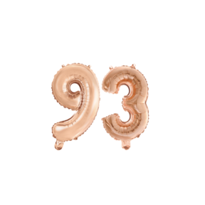 Folieballon 93 jaar Rosé Goud 41cm