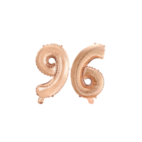 Folieballon 96 jaar Rosé Goud 41cm