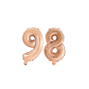 Folieballon 98 jaar Rosé Goud 41cm
