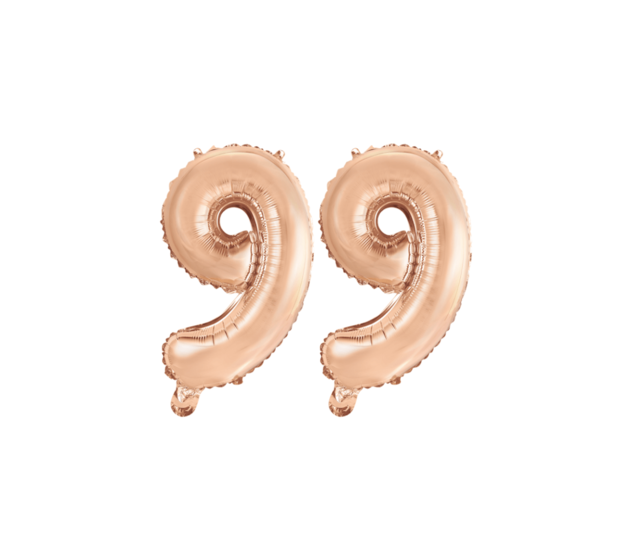 Folieballon 99 jaar Rosé Goud 41cm