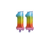 Folieballon 11 jaar Regenboog 86cm