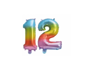 Folieballon 12 jaar Regenboog 86cm