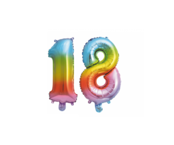 Folieballon 18 jaar Regenboog 86cm