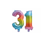 Folieballon 31 jaar Regenboog 86cm
