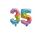 Folieballon 35 jaar Regenboog 86cm