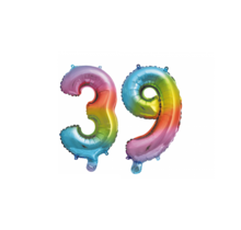Folieballon 39 jaar Regenboog 86cm
