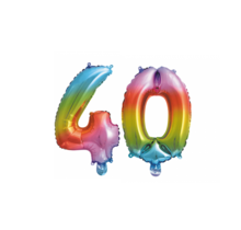 Folieballon 40 jaar Regenboog 86cm