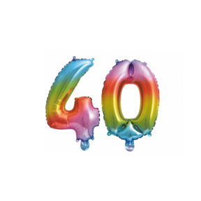 Folieballon 40 jaar Regenboog 86cm
