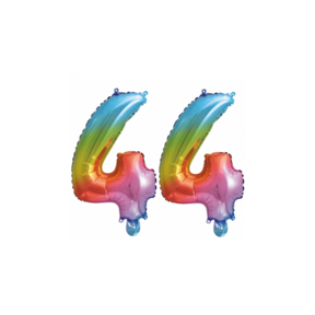 Folieballon 44 jaar Regenboog 86cm
