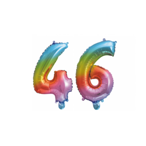 Folieballon 46 jaar Regenboog 86cm
