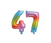 Folieballon 47 jaar Regenboog 86cm