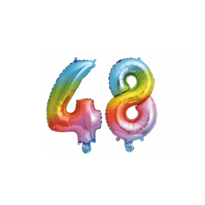 Folieballon 48 jaar Regenboog 86cm