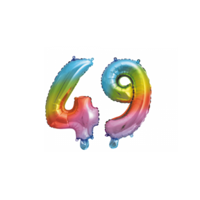 Folieballon 49 jaar Regenboog 86cm
