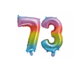 Folieballon 73 jaar Regenboog 86cm Folieballon 73 jaar Regenboog 86cm