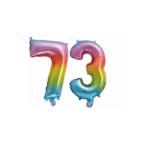 Folieballon 73 jaar Regenboog 86cm