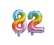 Folieballon 82 jaar Regenboog 86cm