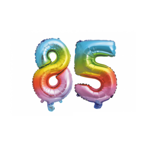 Folieballon 85 jaar Regenboog 86cm