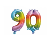 Folieballon 90 jaar Regenboog 86cm
