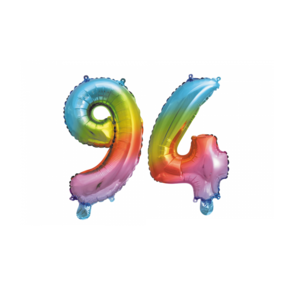 Folieballon 94 jaar Regenboog 86cm