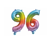 Folieballon 96 jaar Regenboog 86cm