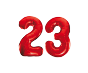 Folieballon 23 jaar rood 86cm Folieballon 23 jaar rood 86cm