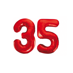 Folieballon 35 jaar rood 86cm