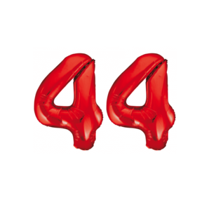 Folieballon 44 jaar rood 86cm