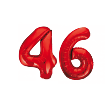Folieballon 46 jaar rood 86cm
