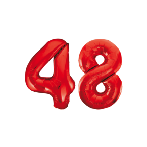 Folieballon 48 jaar rood 86cm