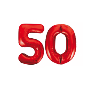 Folieballon 50 jaar rood 86cm