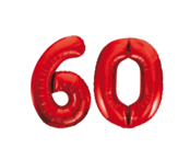 Folieballon 60 jaar rood 86cm