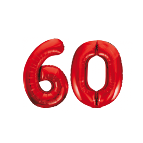 Folieballon 60 jaar rood 86cm