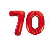 Folieballon 70 jaar rood 86cm