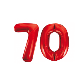 Folieballon 70 jaar rood 86cm