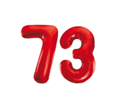 Folieballon 73 jaar rood 86cm Folieballon 73 jaar rood 86cm