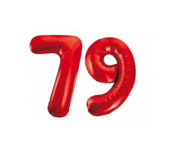Folieballon 79 jaar rood 86cm Folieballon 79 jaar rood 86cm