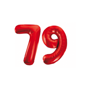 Folieballon 79 jaar rood 86cm