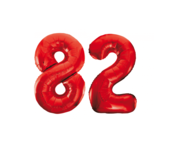 Folieballon 82 jaar rood 86cm Folieballon 82 jaar rood 86cm