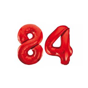 Folieballon 84 jaar rood 86cm
