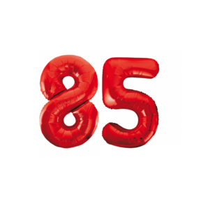Folieballon 85 jaar rood 86cm