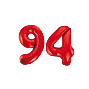 Folieballon 94 jaar rood 86cm