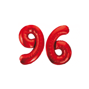 Folieballon 96 jaar rood 86cm