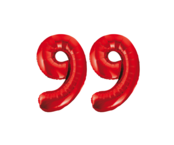 Folieballon 99 jaar rood 86cm