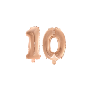 Folieballon 10 jaar Rosé Rosé Goud 41cm